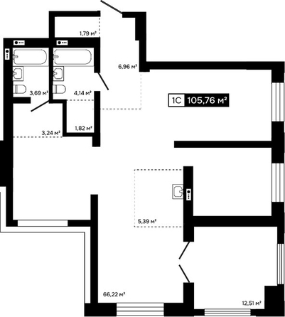 
  Продается 2-комн. квартира 105.76 м², в ЖК Платина. Фото 1.