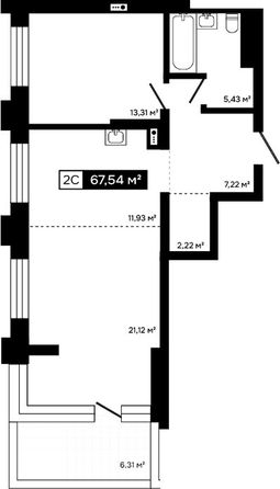 
  Продается 2-комн. квартира 61.23 м², в ЖК Платина. Фото 1.