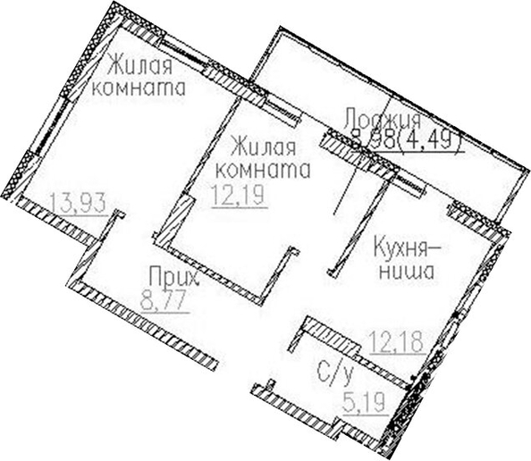
  Продается 2-комн. квартира 52.26 м², в ЖК Пегас. Фото 1.