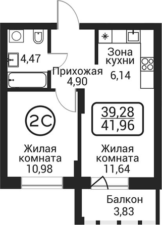 
  Продается 2-комн. квартира 38.13 м², в ЖК Пегас. Фото 1.