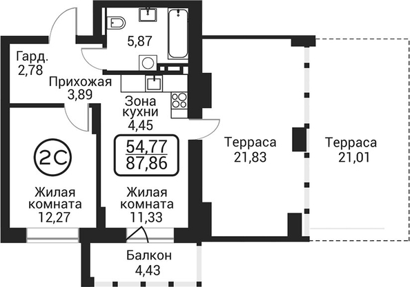 
  Продается 2-комн. квартира 40.59 м², в ЖК Пегас. Фото 1.
