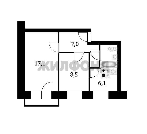 
  Продается 2-комн. квартира 41.3 м². Фото 2.