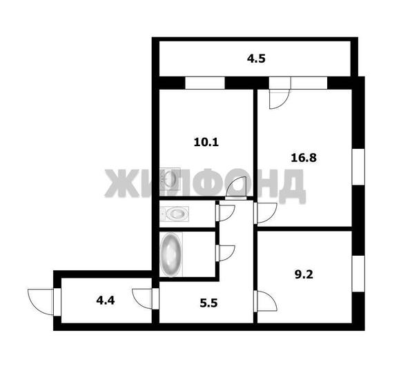 
  Продается 2-комн. квартира 50 м². Фото 26.