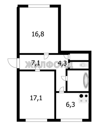 
  Продается 2-комн. квартира 56.6 м². Фото 9.