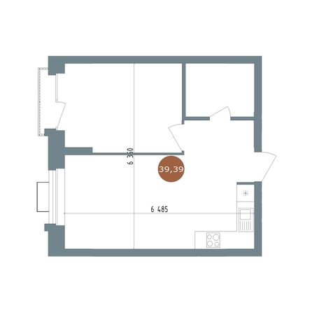 
  Продается 1-комн. квартира 39.39 м², в  19/56 Кварталы Телецентра, 3. Фото 1.