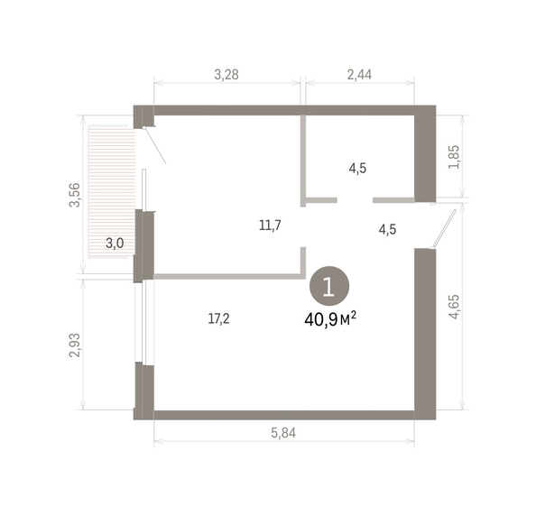 
  Продается 1-комн. квартира 40.89 м², в ЖК Город на озере. Фото 1.