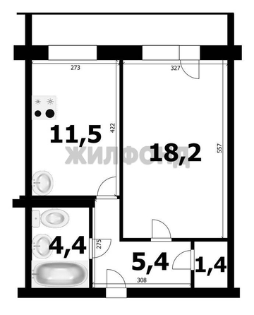 
  Продается 1-комн. квартира 41.1 м². Фото 6.