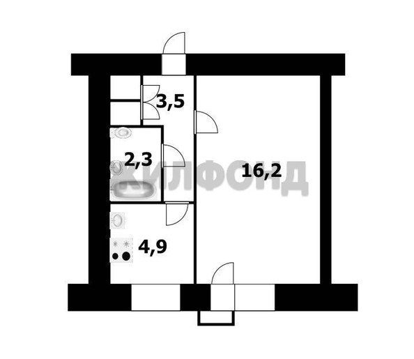 
  Продается 1-комн. квартира 27.5 м². Фото 10.
