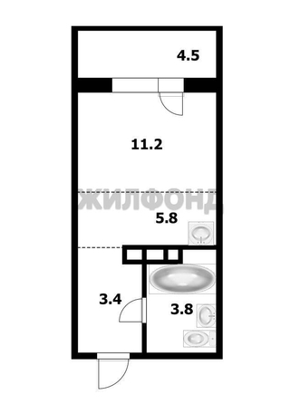 
  Продается студия 24.1 м², в ЖК Новый парк, дом 2. Фото 1.