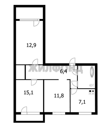 
  Продается 3-комн. квартира 62.2 м². Фото 23.