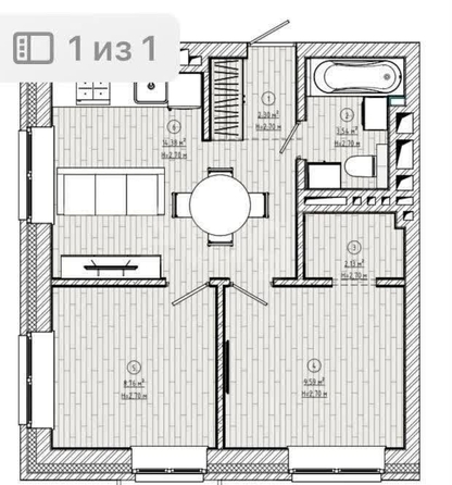 
  Продается 2-комн. квартира 44 м², в ЖК Никитина 128. Фото 16.
