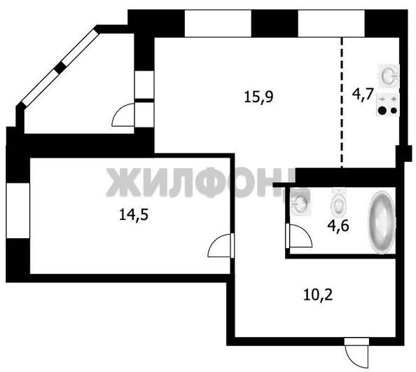 
  Продается 2-комн. квартира 50.1 м², в ЖК Аквамарин, дом 3. Фото 29.