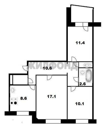 
  Продается 3-комн. квартира 62.7 м². Фото 5.