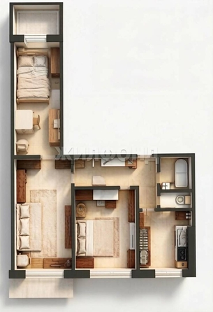 
  Продается 3-комн. квартира 59.7 м². Фото 1.