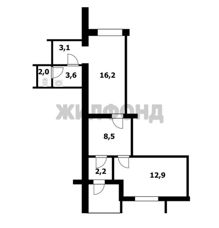 
  Продается 3-комн. квартира 48.5 м². Фото 11.