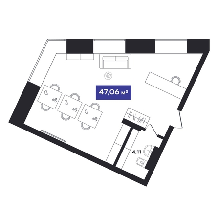 
  Продается универсальное помещение 46.9 м², в АО Гагарин Сити. Фото 1.