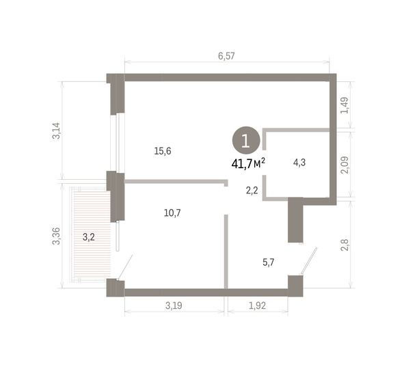 
  Продается 1-комн. квартира 41.66 м², в ЖК Город на озере. Фото 1.