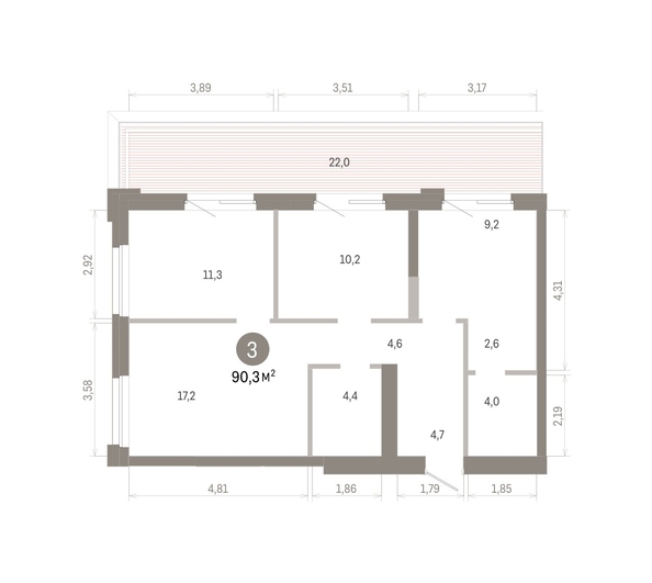 
  Продается 3-комн. квартира 90.31 м², в ЖК Город на озере. Фото 1.