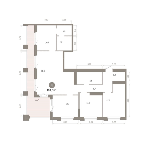 
  Продается 4-комн. квартира 127.95 м², в ЖК Город на озере. Фото 1.