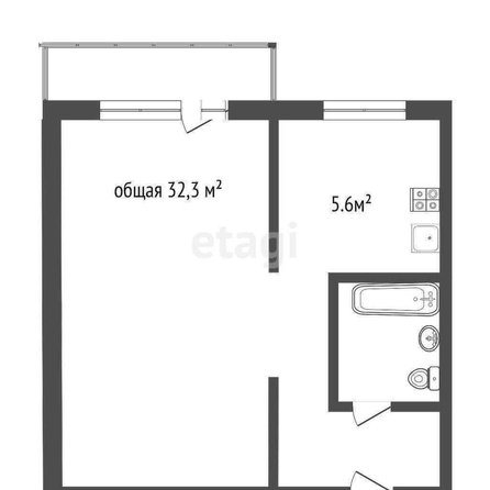 
  Продается 1-комн. квартира 32.3 м². Фото 4.