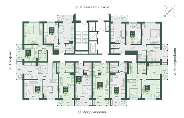 
  Продается 2-комн. квартира 58.52 м², в ЖК Мичурин. Фото 1.