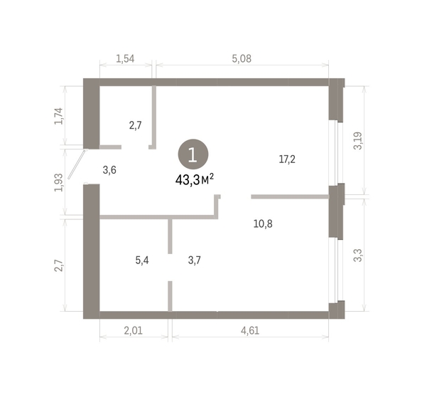 
  Продается 1-комн. квартира 43.32 м², в ЖК Город на озере. Фото 1.