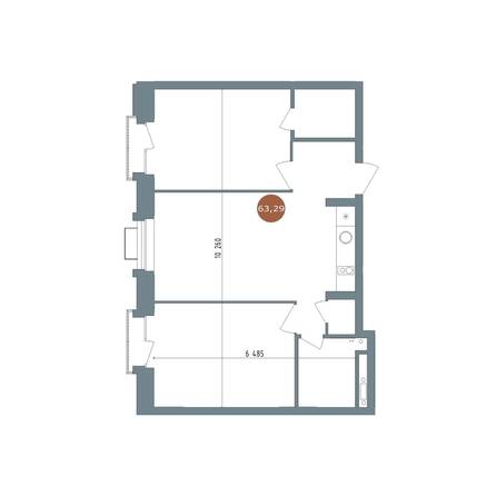 
  Продается 2-комн. квартира 63 м², в  19/56 Кварталы Телецентра, 2. Фото 1.