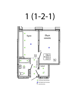 
  Продается 1-комн. квартира 41.1 м², в ЖК Гренландия, Лес дом №6. Фото 1.