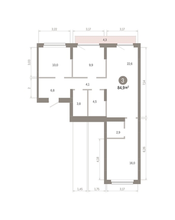 
  Продается 3-комн. квартира 84.9 м², в ЖК Лебедевский квартал, д 1. Фото 1.
