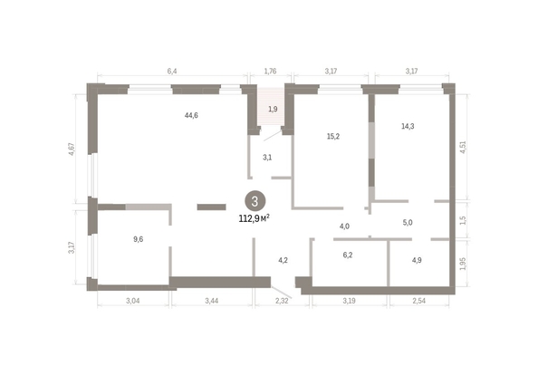 
  Продается 3-комн. квартира 112.93 м², в ЖК Город на озере. Фото 2.