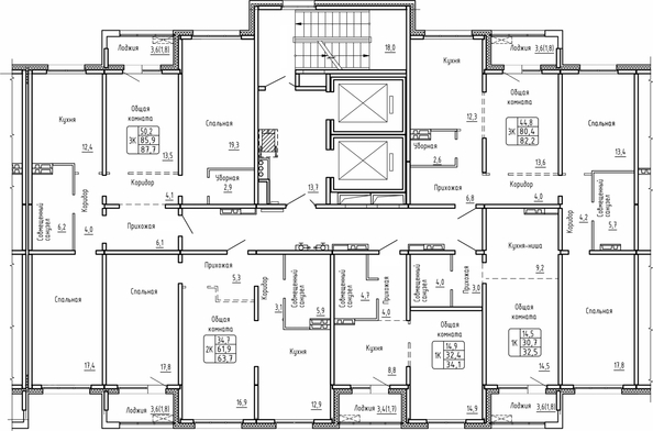 
  Продается 3-комн. квартира 87.7 м², в ЖК Самоцветы, Бирюза дом 2. Фото 1.