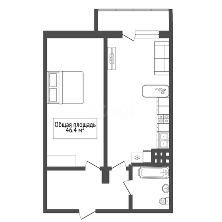 
  Продается 1-комн. квартира 46.4 м². Фото 27.