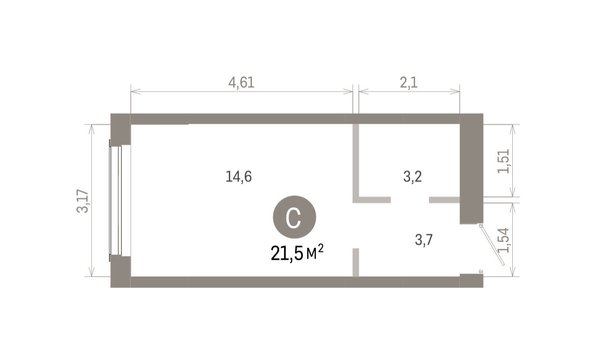 
  Продается студия 21.45 м², в ЖК Европейский берег, дом 46. Фото 1.