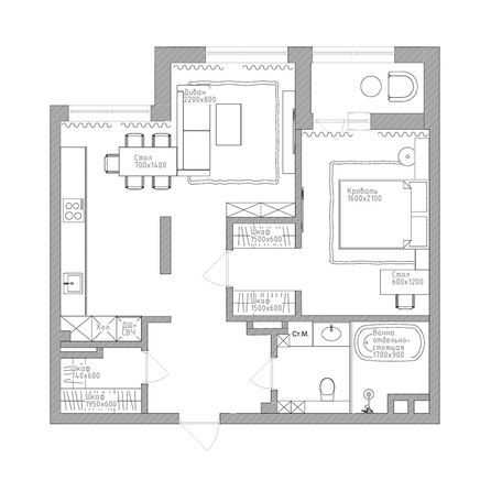 
  Продается 2-комн. квартира 63.8 м², в  Дом Нобель. Фото 5.