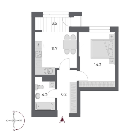 
  Продается 1-комн. квартира 40 м², в ЖК ОСКАР, дом 2. Фото 1.