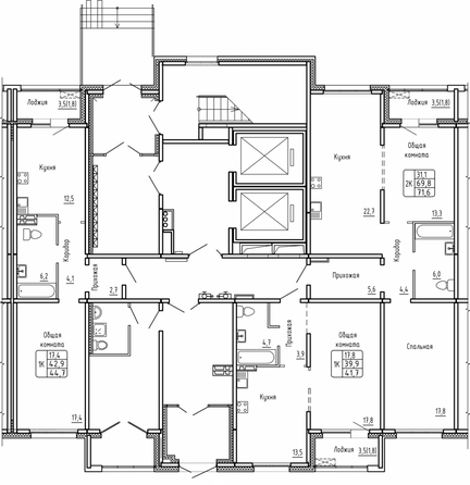 
  Продается 2-комн. квартира 71.6 м², в ЖК Самоцветы, Бирюза дом 1. Фото 1.