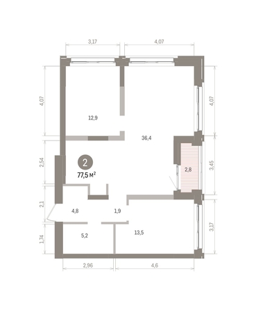 
  Продается 2-комн. квартира 77.48 м², в ЖК Европейский берег, дом 32. Фото 1.