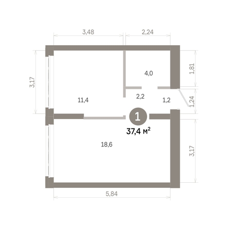 
  Продается 1-комн. квартира 37.37 м², в  Квартал Молодость, дом 1. Фото 1.