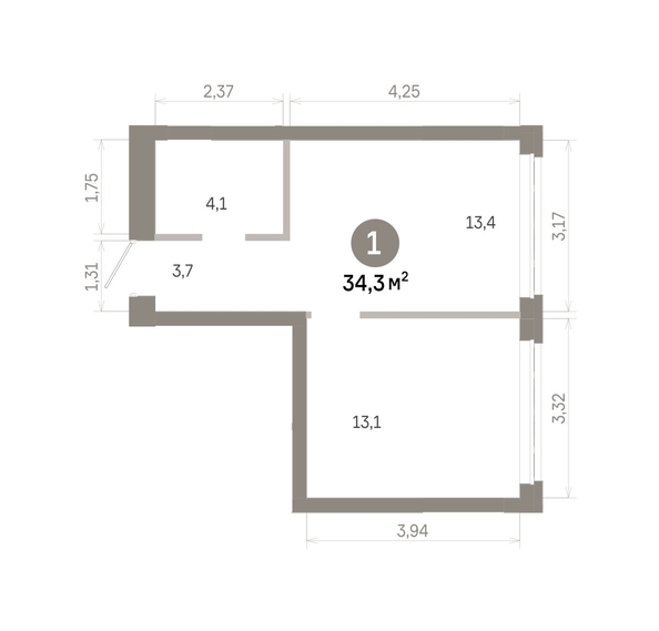 
  Продается 1-комн. квартира 34.3 м², в  Квартал Молодость, дом 1. Фото 1.