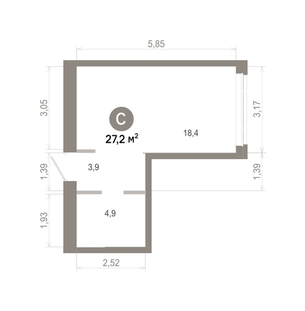 
  Продается студия 27.17 м², в  Квартал Молодость, дом 1. Фото 1.