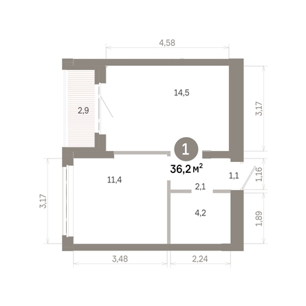 
  Продается 1-комн. квартира 36.21 м², в  Квартал Молодость, дом 1. Фото 1.