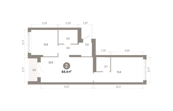 
  Продается 2-комн. квартира 64.38 м², в  Квартал Молодость, дом 1. Фото 1.