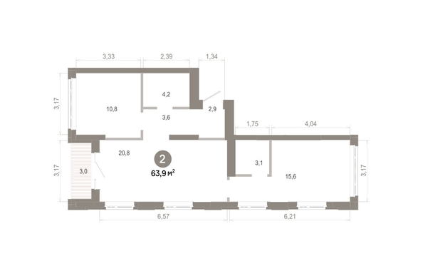 
  Продается 2-комн. квартира 63.93 м², в  Квартал Молодость, дом 1. Фото 1.