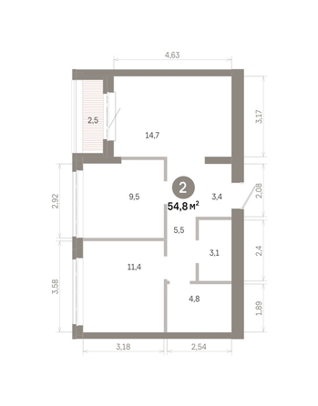 
  Продается 2-комн. квартира 54.83 м², в  Квартал Молодость, дом 1. Фото 1.