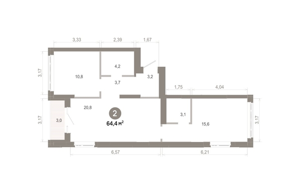 
  Продается 2-комн. квартира 64.37 м², в  Квартал Молодость, дом 1. Фото 1.