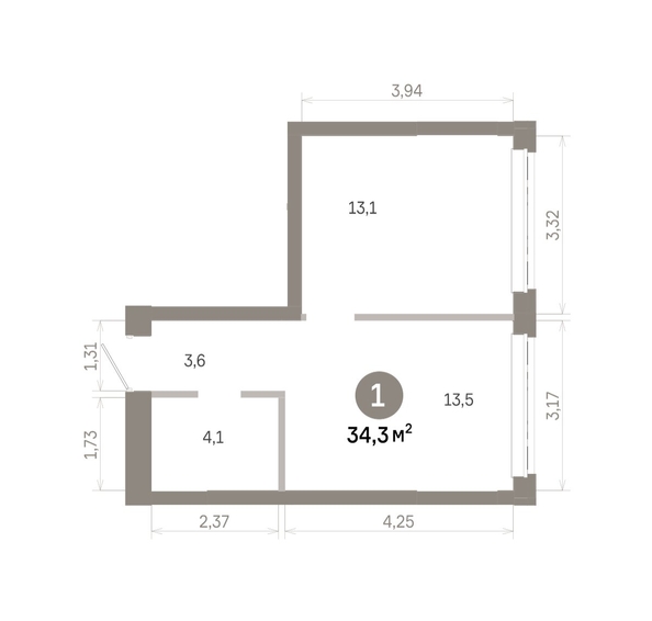 
  Продается 1-комн. квартира 34.3 м², в  Квартал Молодость, дом 1. Фото 1.
