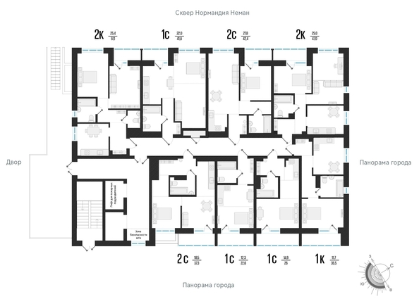 
  Продается студия 30.7 м², в ЖК Нормандия-Неман, дом 3. Фото 1.