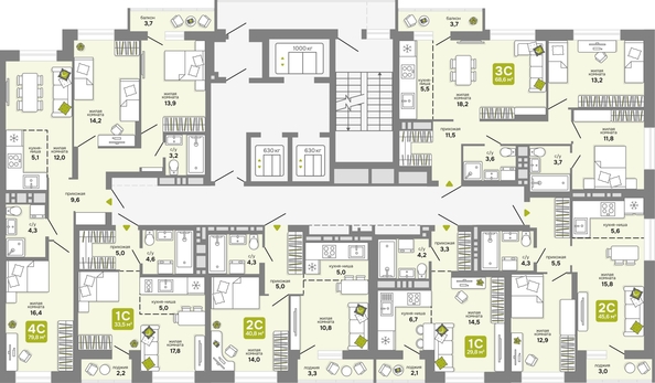 
  Продается 2-комн. квартира 40.8 м², в ЖК Счастливый квартал, дом 2. Фото 1.