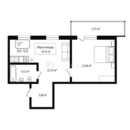 
  Продается 2-комн. квартира 45.55 м², в ЖК Новые снегири, блок а. Фото 27.