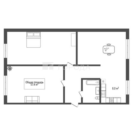 
  Продается 3-комн. квартира 57.4 м². Фото 16.